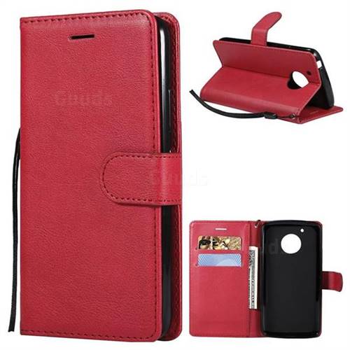 Retro Greek Classic Smooth PU Leather Wallet Phone Case for Motorola Moto G5 - Red