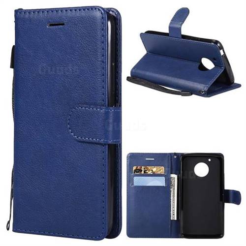 Retro Greek Classic Smooth PU Leather Wallet Phone Case for Motorola Moto G5 - Blue