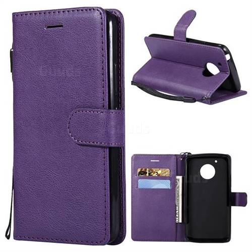 Retro Greek Classic Smooth PU Leather Wallet Phone Case for Motorola Moto G5 - Purple