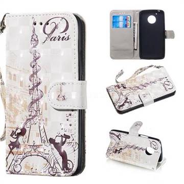 Tower Couple 3D Painted Leather Wallet Phone Case for Motorola Moto G5