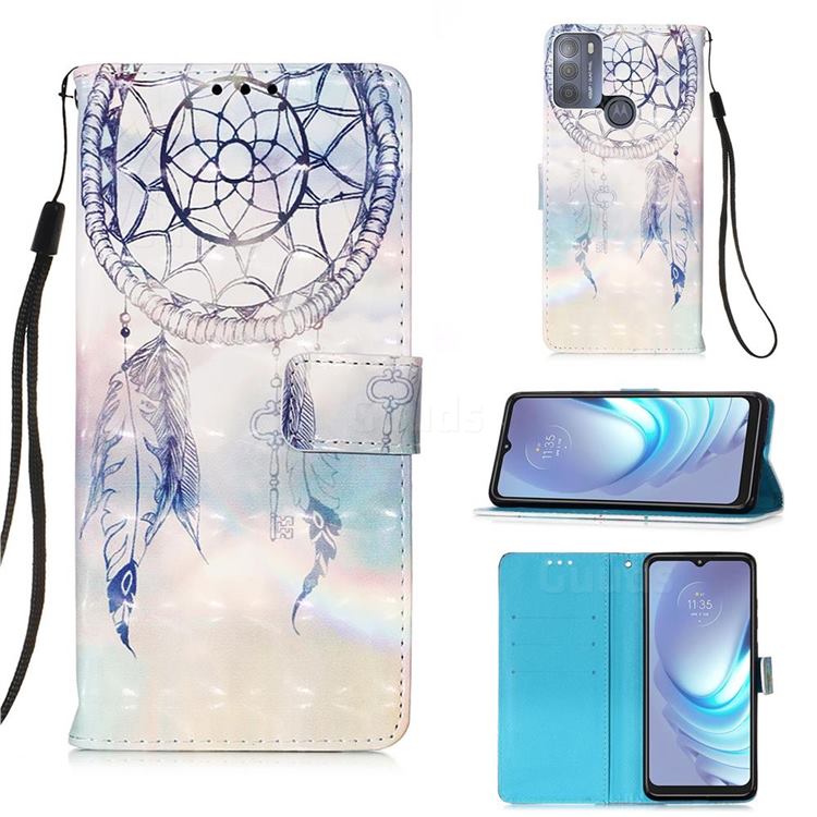 Fantasy Campanula 3D Painted Leather Wallet Case for Motorola Moto G50