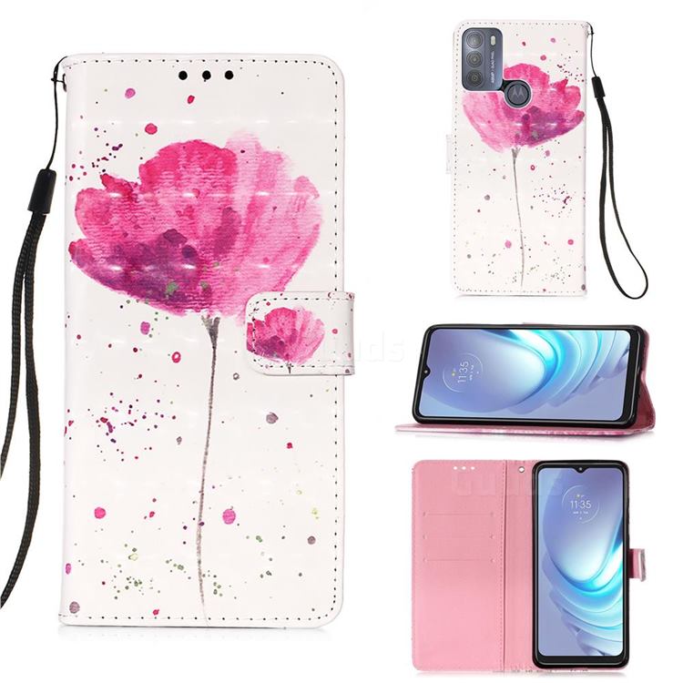 Watercolor 3D Painted Leather Wallet Case for Motorola Moto G50