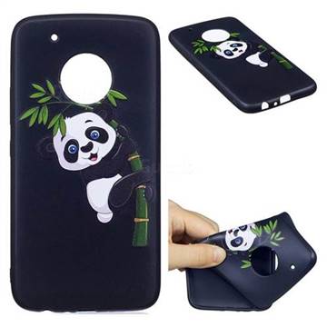 Bamboo Panda 3D Embossed Relief Black Soft Back Cover for Motorola Moto G5 Plus