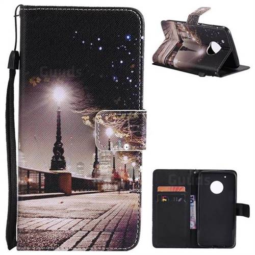 City Night View PU Leather Wallet Case for Motorola Moto G5 Plus