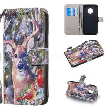 Elk Deer 3D Painted Leather Wallet Phone Case for Motorola Moto G5 Plus