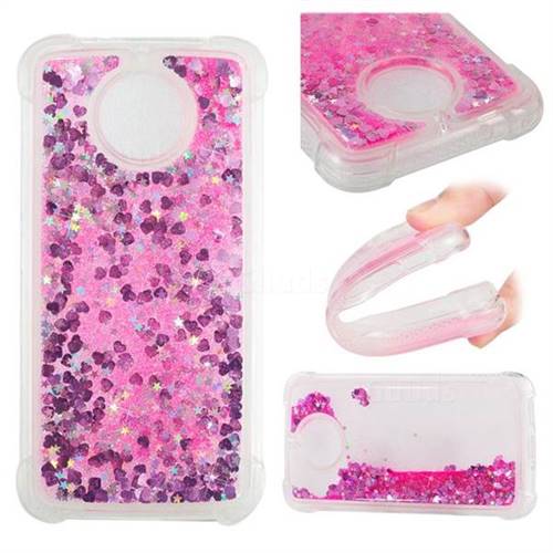 Dynamic Liquid Glitter Sand Quicksand TPU Case for Motorola Moto G5S - Pink Love Heart
