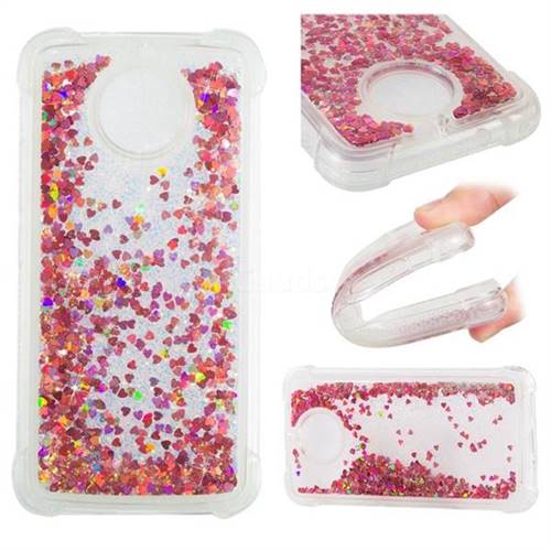 Dynamic Liquid Glitter Sand Quicksand TPU Case for Motorola Moto G5S - Rose Gold Love Heart