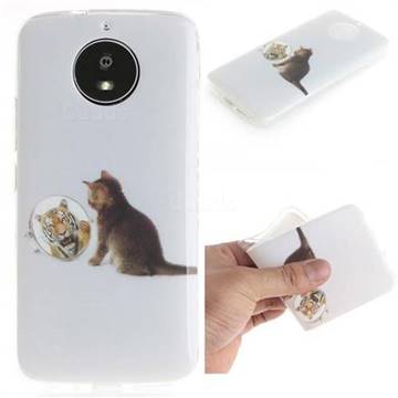 Cat and Tiger IMD Soft TPU Cell Phone Back Cover for Motorola Moto G5S