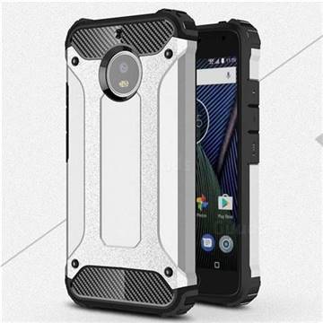 King Kong Armor Premium Shockproof Dual Layer Rugged Hard Cover for Motorola Moto G5S - Technology Silver