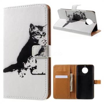 Cute Cat Leather Wallet Case for Motorola Moto G5S