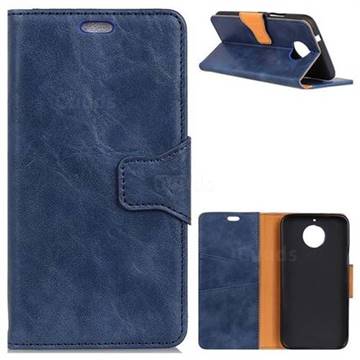 MURREN Luxury Crazy Horse PU Leather Wallet Phone Case for Motorola Moto G5S - Blue