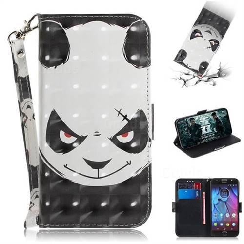 Angry Bear 3D Painted Leather Wallet Phone Case for Motorola Moto G5S