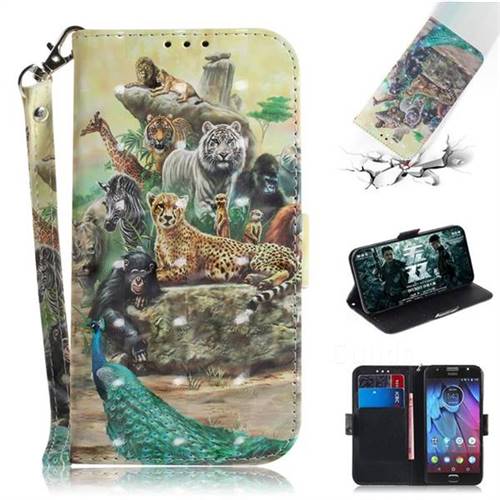 Beast Zoo 3D Painted Leather Wallet Phone Case for Motorola Moto G5S