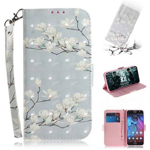Magnolia Flower 3D Painted Leather Wallet Phone Case for Motorola Moto G5S