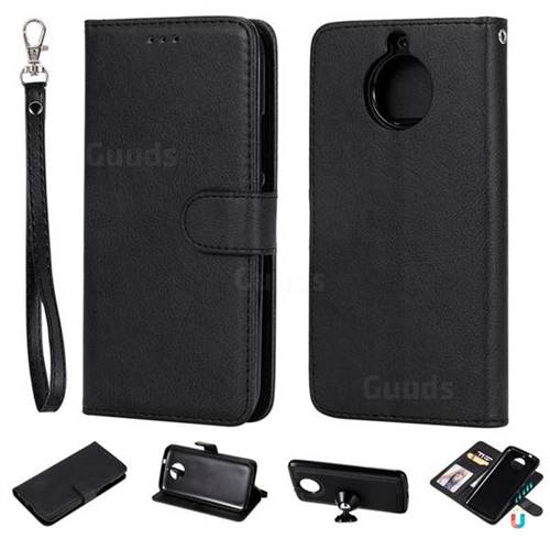 Retro Greek Detachable Magnetic PU Leather Wallet Phone Case for Motorola Moto G5S - Black