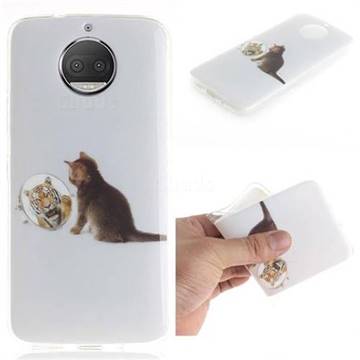 Cat and Tiger IMD Soft TPU Cell Phone Back Cover for Motorola Moto G5S Plus