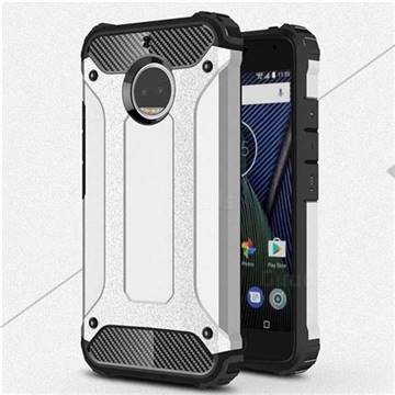 King Kong Armor Premium Shockproof Dual Layer Rugged Hard Cover for Motorola Moto G5S Plus - Technology Silver
