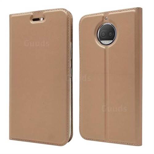 Ultra Slim Card Magnetic Automatic Suction Leather Wallet Case for Motorola Moto G5S Plus - Rose Gold