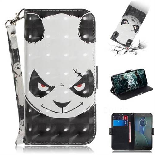 Angry Bear 3D Painted Leather Wallet Phone Case for Motorola Moto G5S Plus
