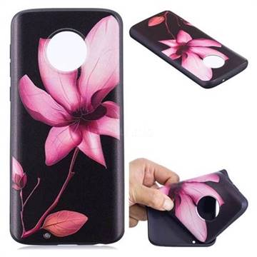 Lotus Flower 3D Embossed Relief Black Soft Back Cover for Motorola Moto G6