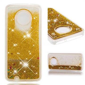 Dynamic Liquid Glitter Quicksand Sequins TPU Phone Case for Motorola Moto G6 - Golden