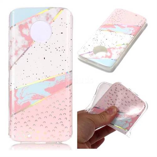 Matching Color Marble Pattern Bright Color Laser Soft TPU Case for Motorola Moto G6