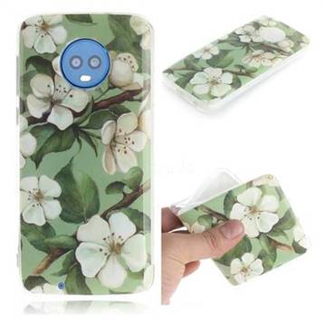 Watercolor Flower IMD Soft TPU Cell Phone Back Cover for Motorola Moto G6