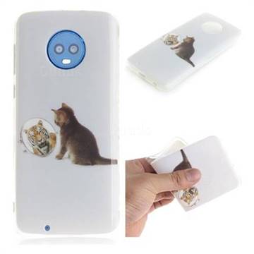 Cat and Tiger IMD Soft TPU Cell Phone Back Cover for Motorola Moto G6