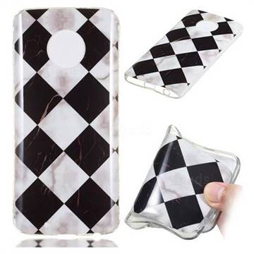 Black and White Matching Soft TPU Marble Pattern Phone Case for Motorola Moto G6