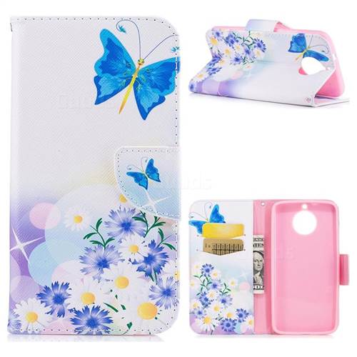 Butterflies Flowers Leather Wallet Case for Motorola Moto G6