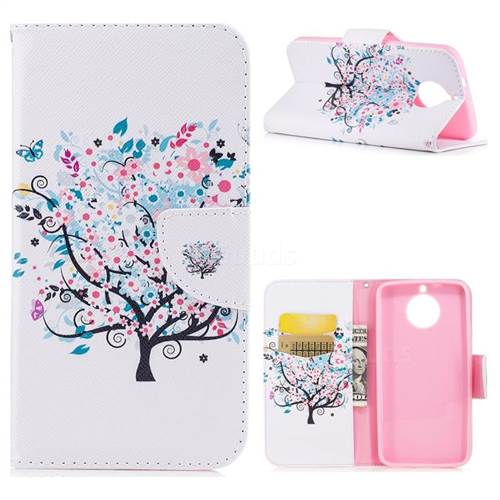 Colorful Tree Leather Wallet Case for Motorola Moto G6
