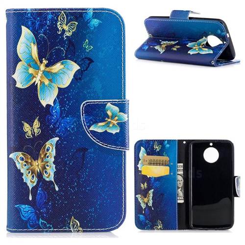 Golden Butterflies Leather Wallet Case for Motorola Moto G6