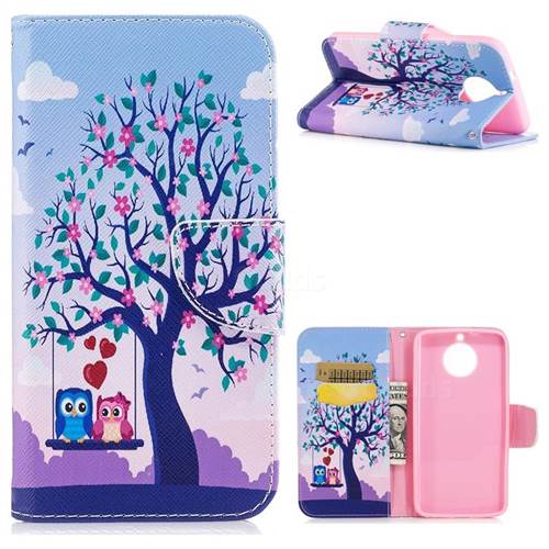 Tree and Owls Leather Wallet Case for Motorola Moto G6