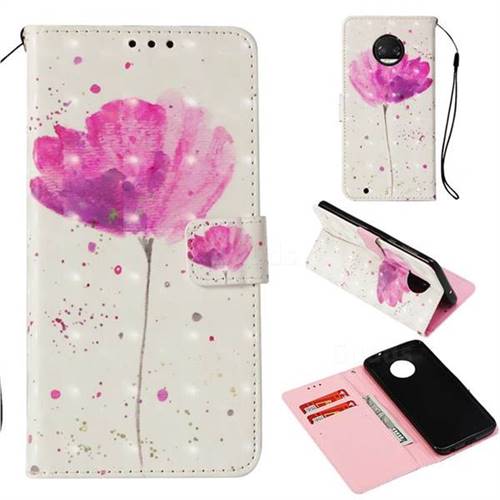 Watercolor 3D Painted Leather Wallet Case for Motorola Moto G6