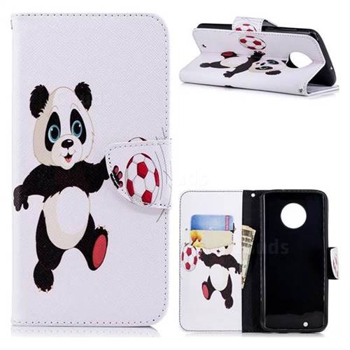 Football Panda Leather Wallet Case for Motorola Moto G6