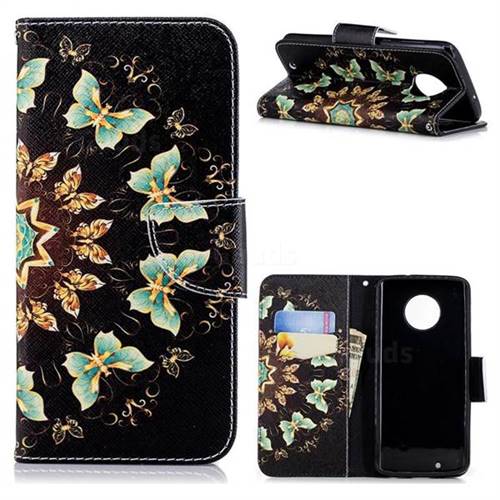 Circle Butterflies Leather Wallet Case for Motorola Moto G6
