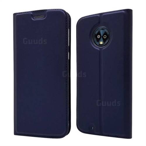 Ultra Slim Card Magnetic Automatic Suction Leather Wallet Case for Motorola Moto G6 - Royal Blue