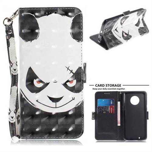 Angry Bear 3D Painted Leather Wallet Phone Case for Motorola Moto G6