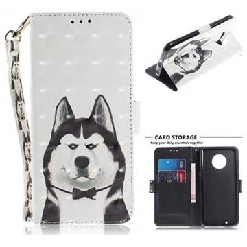 Husky Dog 3D Painted Leather Wallet Phone Case for Motorola Moto G6