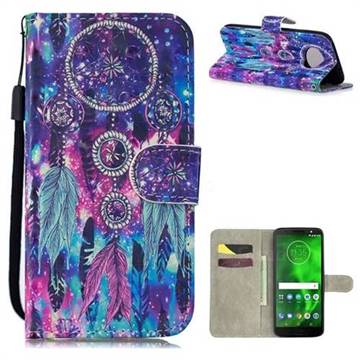 Star Wind Chimes 3D Painted Leather Wallet Phone Case for Motorola Moto G6