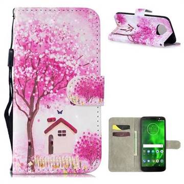 Tree House 3D Painted Leather Wallet Phone Case for Motorola Moto G6