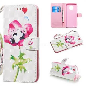 Flower Panda 3D Painted Leather Wallet Phone Case for Motorola Moto G6