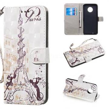 Tower Couple 3D Painted Leather Wallet Phone Case for Motorola Moto G6