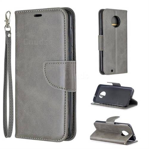 Classic Sheepskin PU Leather Phone Wallet Case for Motorola Moto G6 - Gray