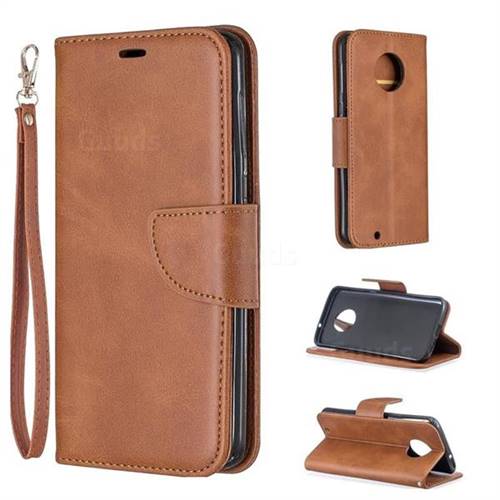 Classic Sheepskin PU Leather Phone Wallet Case for Motorola Moto G6 - Brown