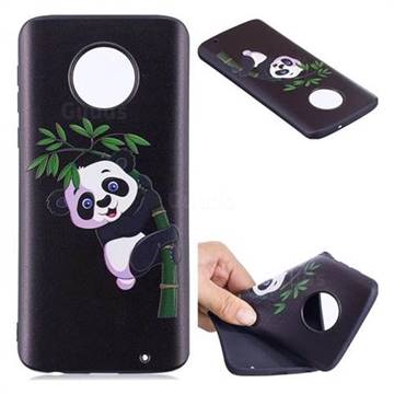 Bamboo Panda 3D Embossed Relief Black Soft Back Cover for Motorola Moto G6 Plus G6Plus