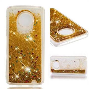 Dynamic Liquid Glitter Quicksand Sequins TPU Phone Case for Motorola Moto G6 Plus G6Plus - Golden