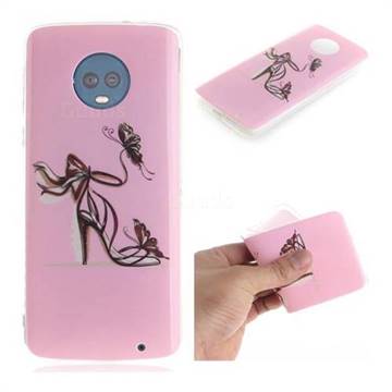 Butterfly High Heels IMD Soft TPU Cell Phone Back Cover for Motorola Moto G6 Plus G6Plus