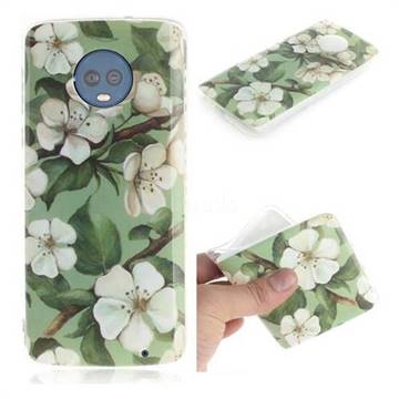 Watercolor Flower IMD Soft TPU Cell Phone Back Cover for Motorola Moto G6 Plus G6Plus