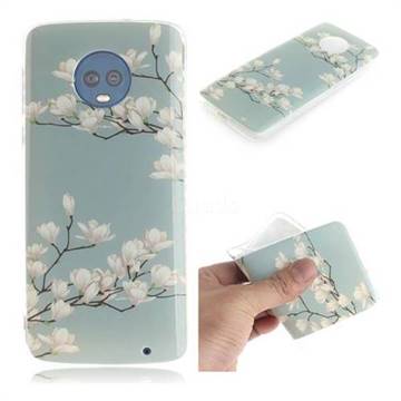 Magnolia Flower IMD Soft TPU Cell Phone Back Cover for Motorola Moto G6 Plus G6Plus
